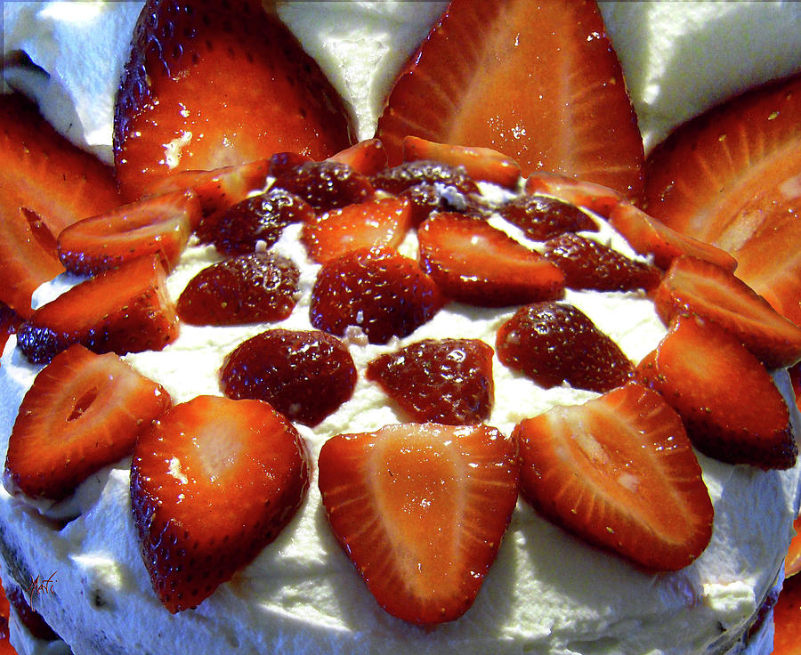 Strawberries and Whipped Cream Cake Photograph by Michele Avanti