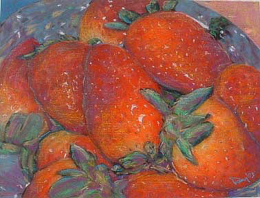 Strawberries Mixed Media by Banning Lary