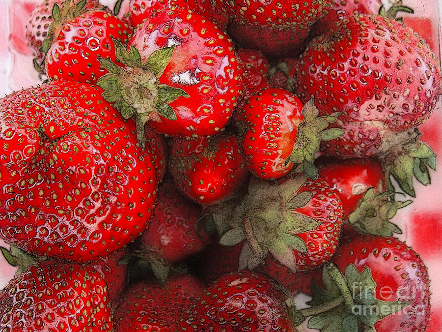 Strawberries Digital Art by David Blank