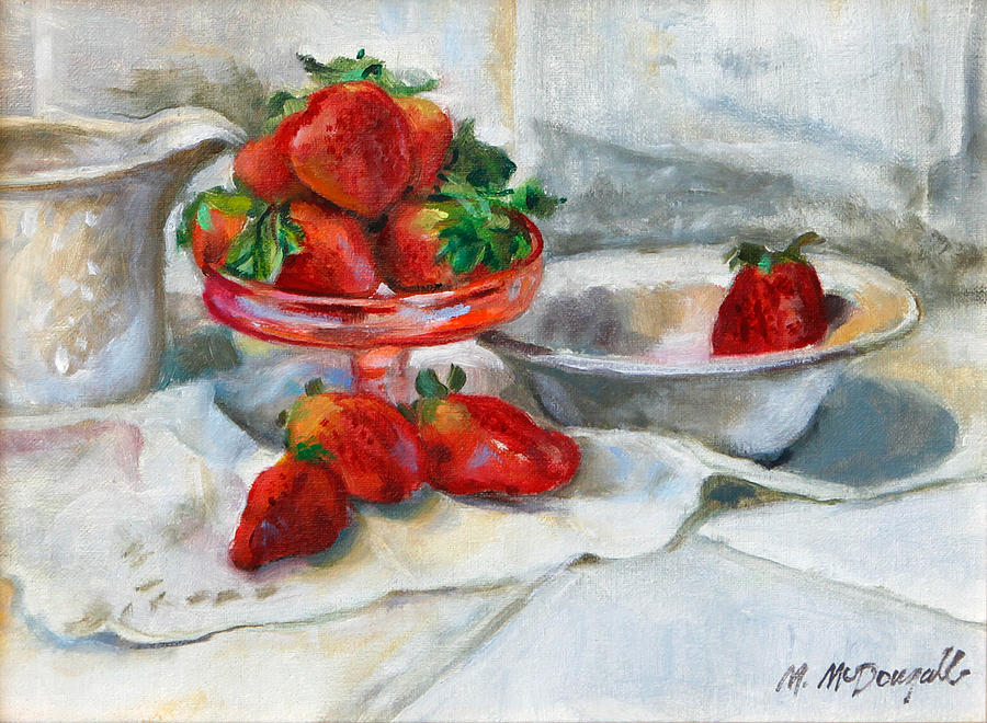 Strawberries in Cream Painting by Michael McDougall