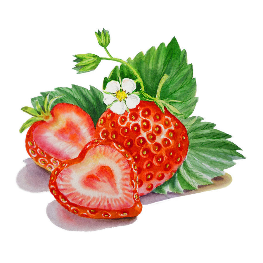 Strawberries  Painting by Irina Sztukowski
