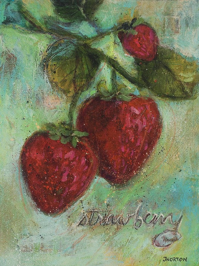 Strawberries Painting by Jen Norton