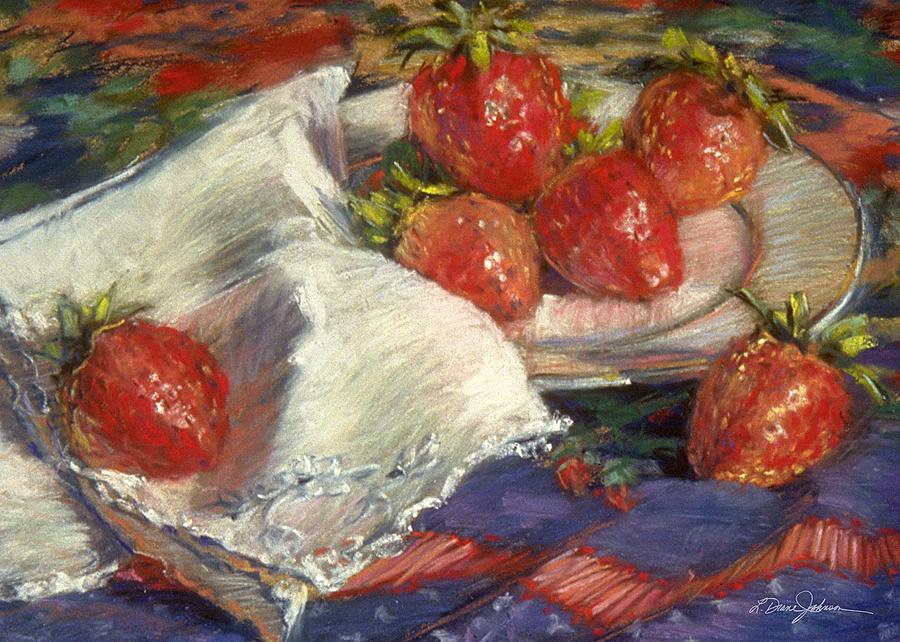 Strawberries Painting by L Diane Johnson