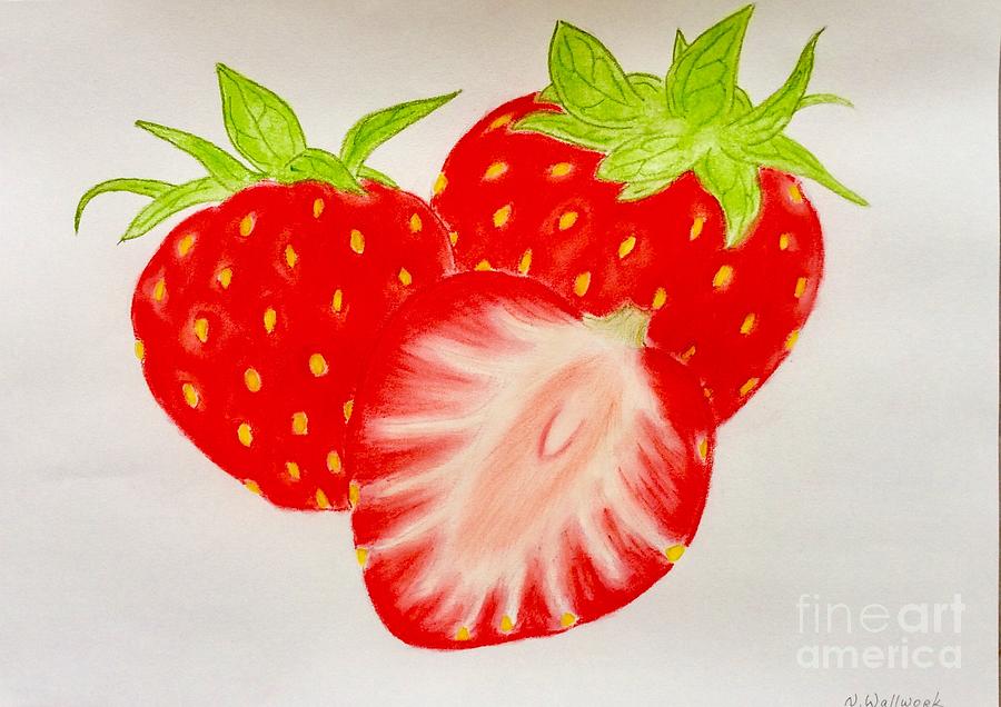 Strawberries  Pastel by Natalia Wallwork