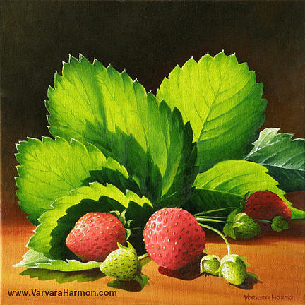 Strawberries Painting by Varvara Harmon