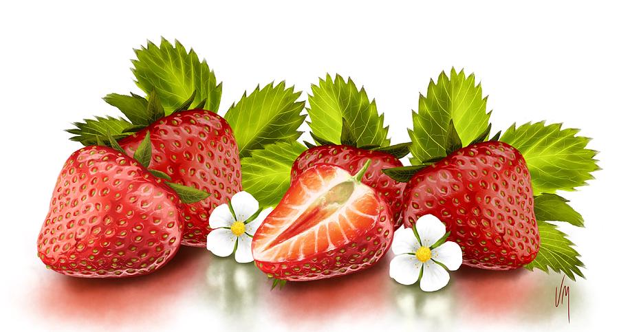 Strawberry Painting - Strawberries by Veronica Minozzi