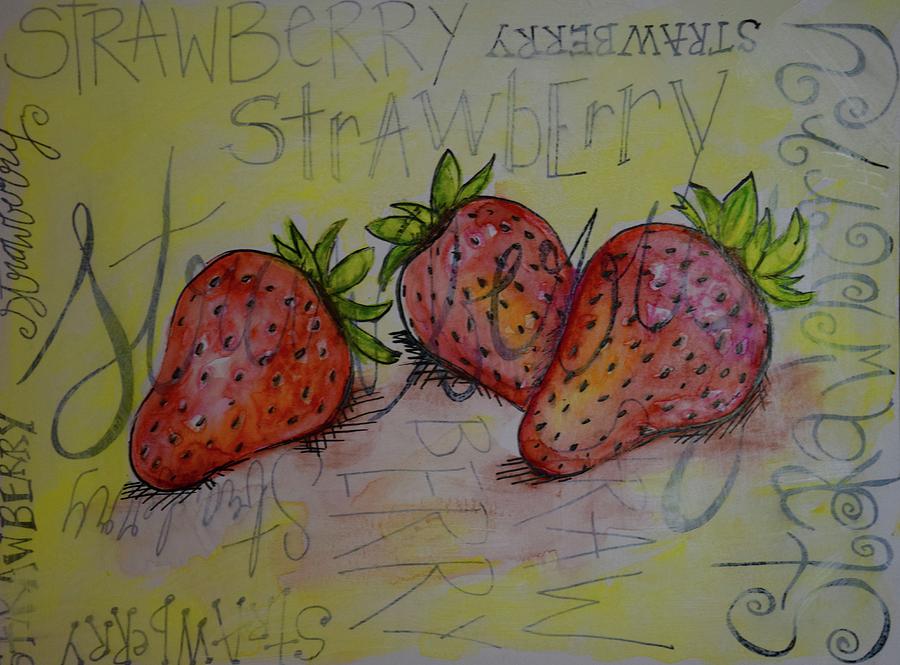 Strawberry Painting by Anne Seay