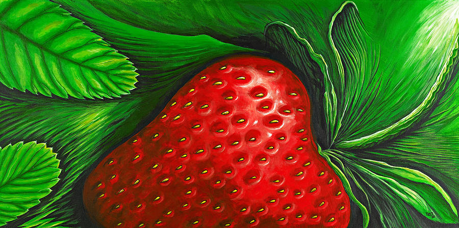 Strawberry Painting - Strawberry by David Junod
