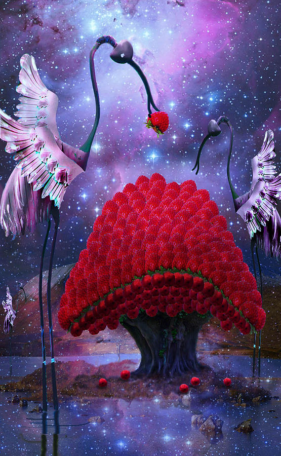 Fantasy Digital Art - Strawberry Fantasia by Lois Mountz