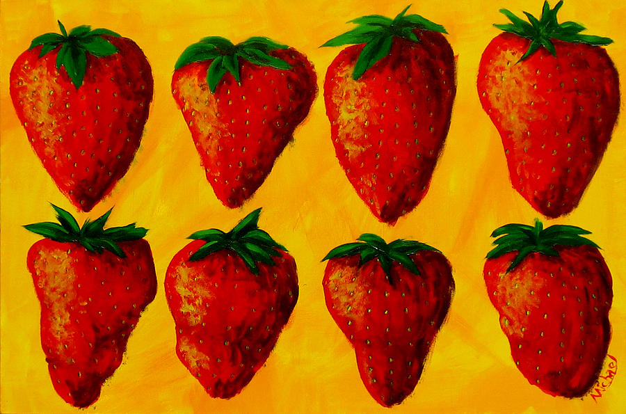 Strawberry Fields Original Acrylic Painting on Canvas Painting by
