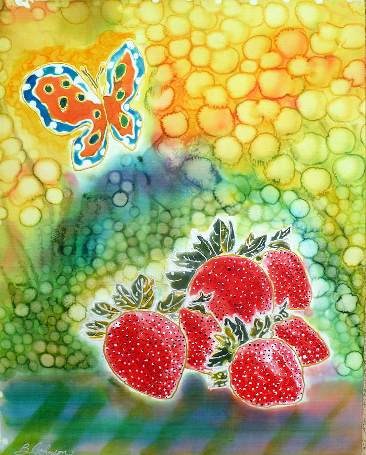 Strawberries Painting - Strawberry Garden by Beverly Johnson Strawberries Painting - Strawberry Garden by Beverly Johnson