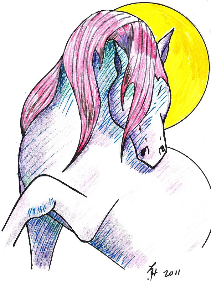 Strawberry Horse Drawing by Loretta Nash