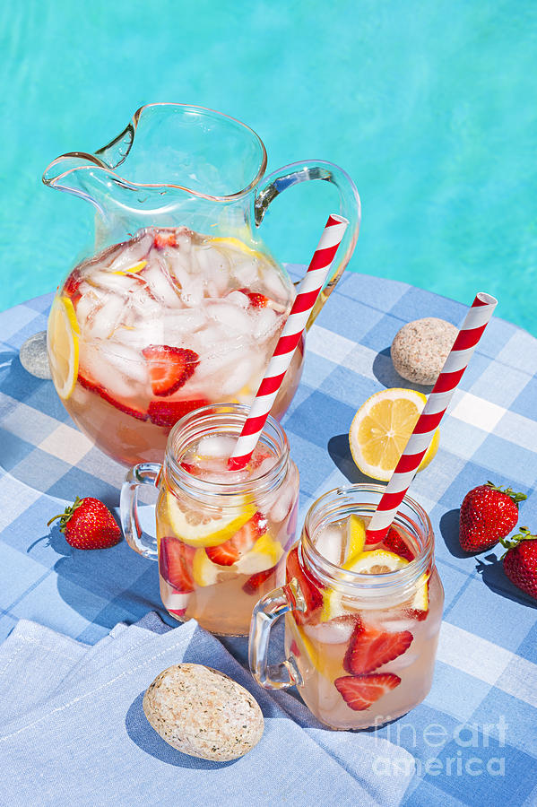 Summer Photograph - Strawberry lemonade by Elena Elisseeva