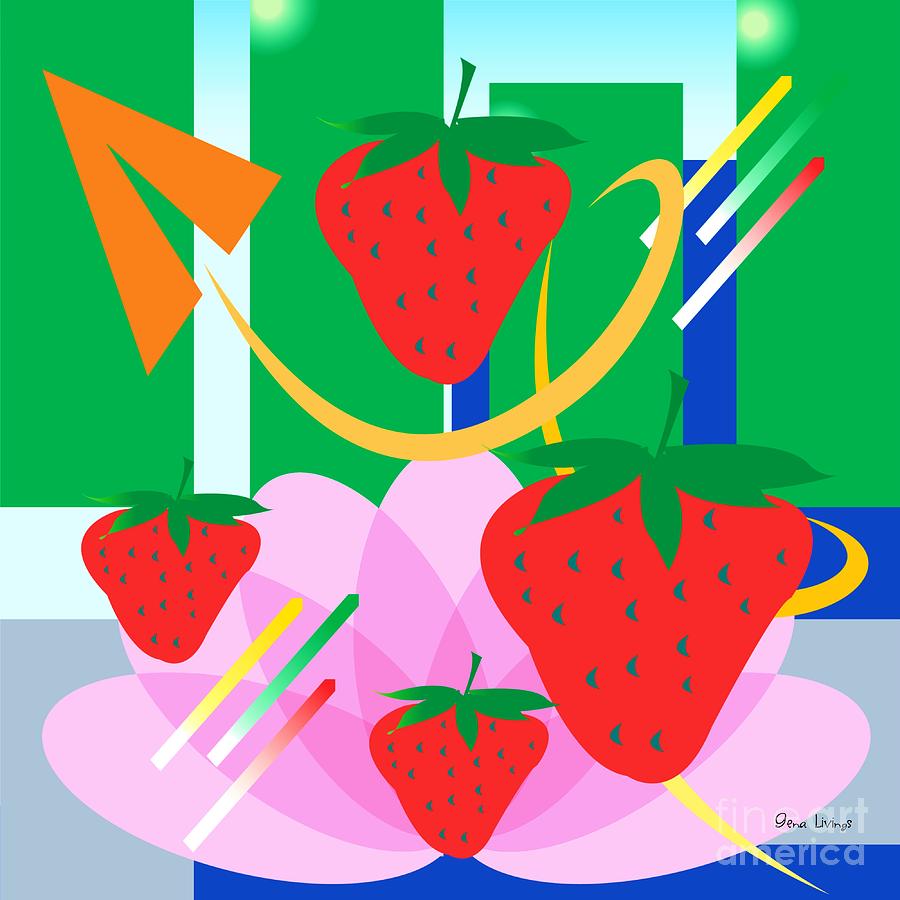Strawberry Lotus Digital Art by Gena Livings