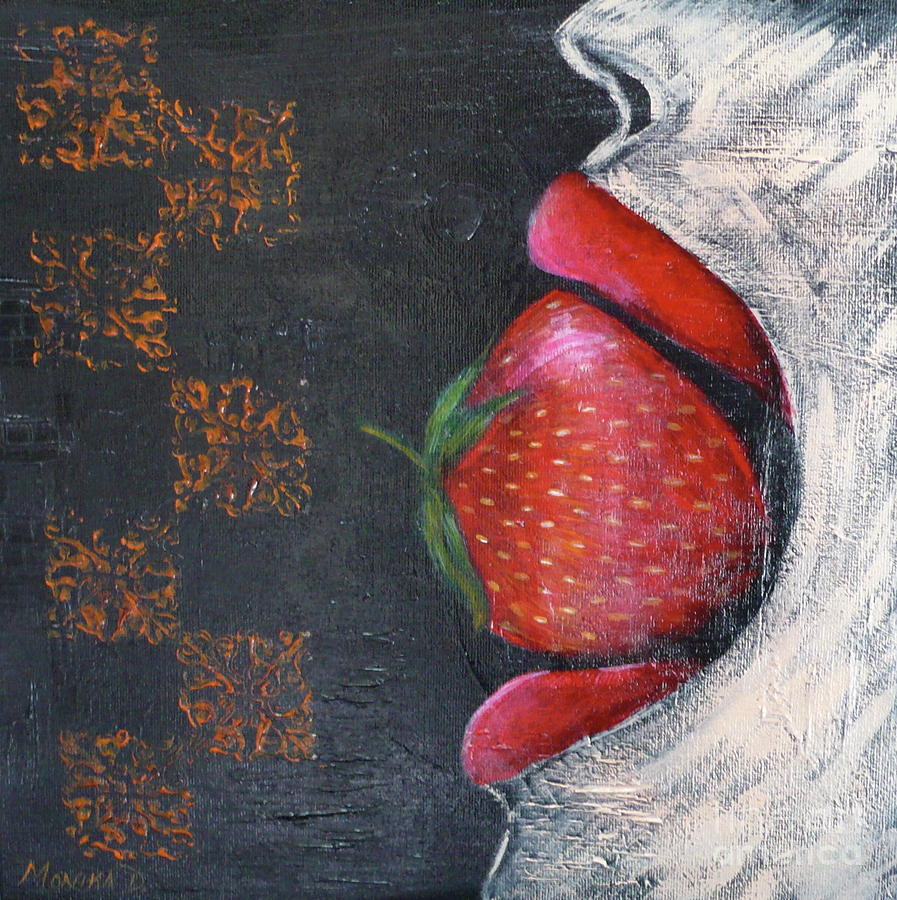 Strawberry Love Painting by Monika Shepherdson