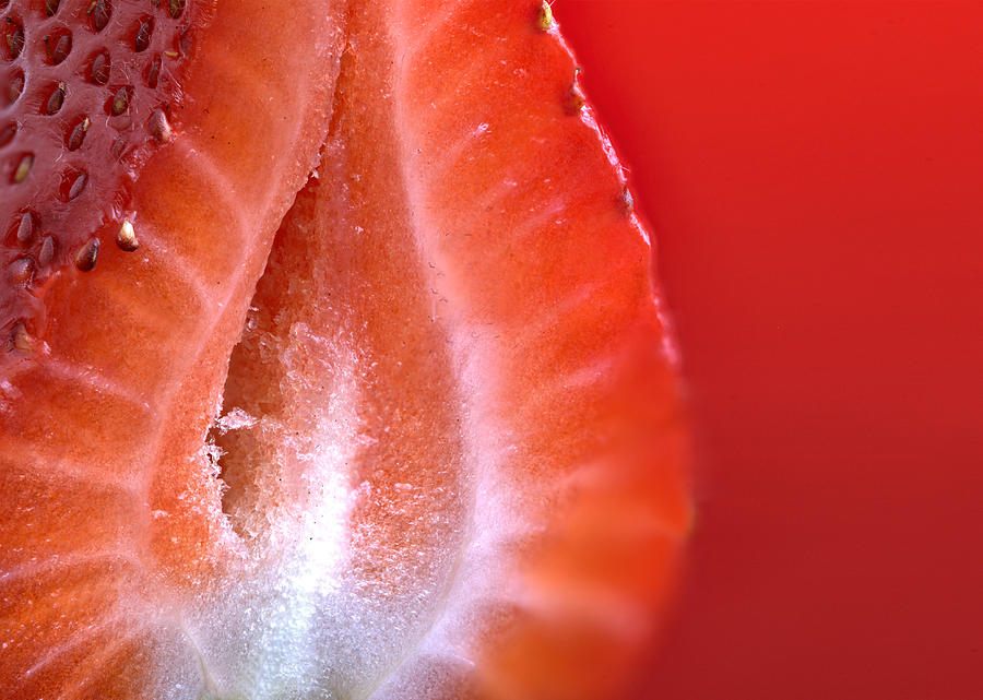 Strawberry Macro Red Photograph by Mark Duffy