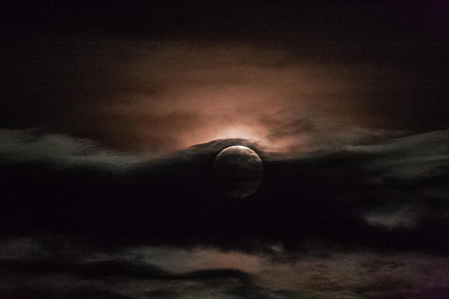 Strawberry Moon Hiding Behind Clouds Photograph by Kathleen McGinley
