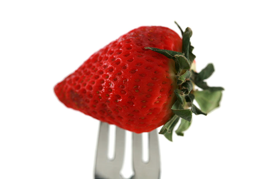 Strawberry On A Fork Photograph