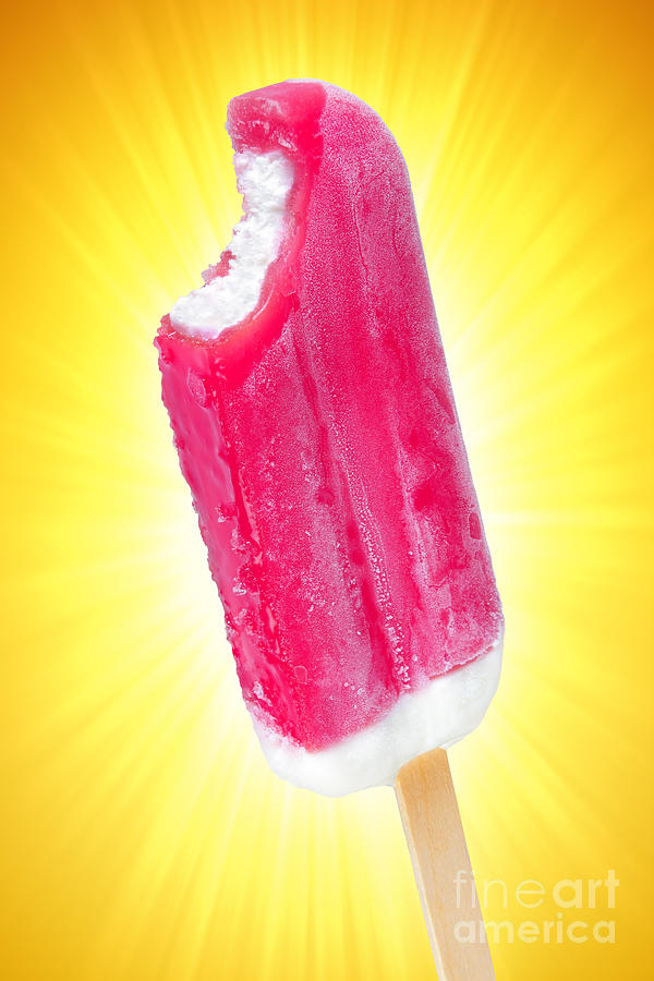 Candy Photograph - Strawberry popsicle by Carlos Caetano