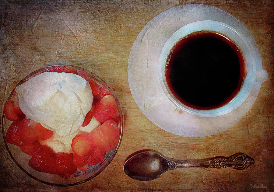 Strawberry Shortcake and Coffee Photograph by Anna Louise