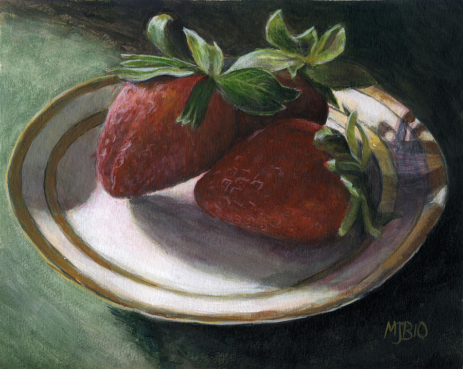 Strawberry Painting - Strawberry Still Life by Michael Beckett
