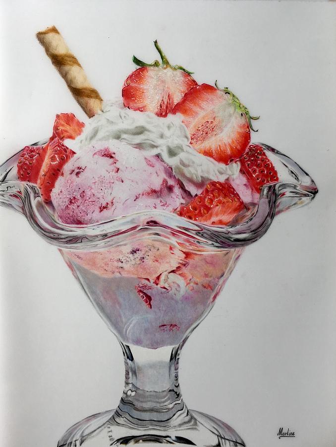 Ice cream in pencil colour sketch simple style Vector Image