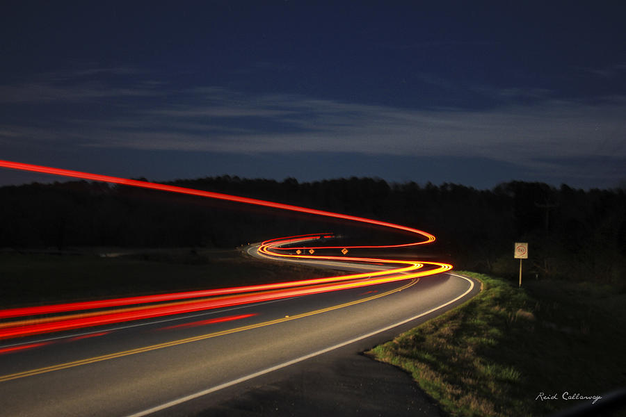 Streaking At Night Highway 15 Greene County Georgia Art Photograph by Reid Callaway