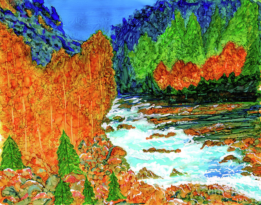 Stream Flowing by the Aspen Painting by Eunice Warfel