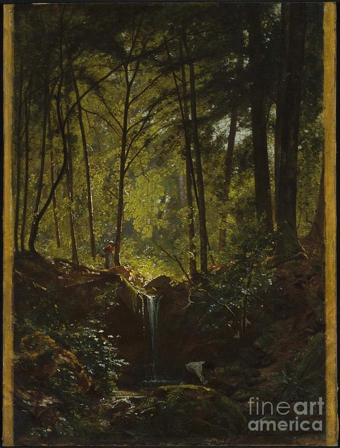 Stream in the Forest near PlombiFres Painting by MotionAge Designs