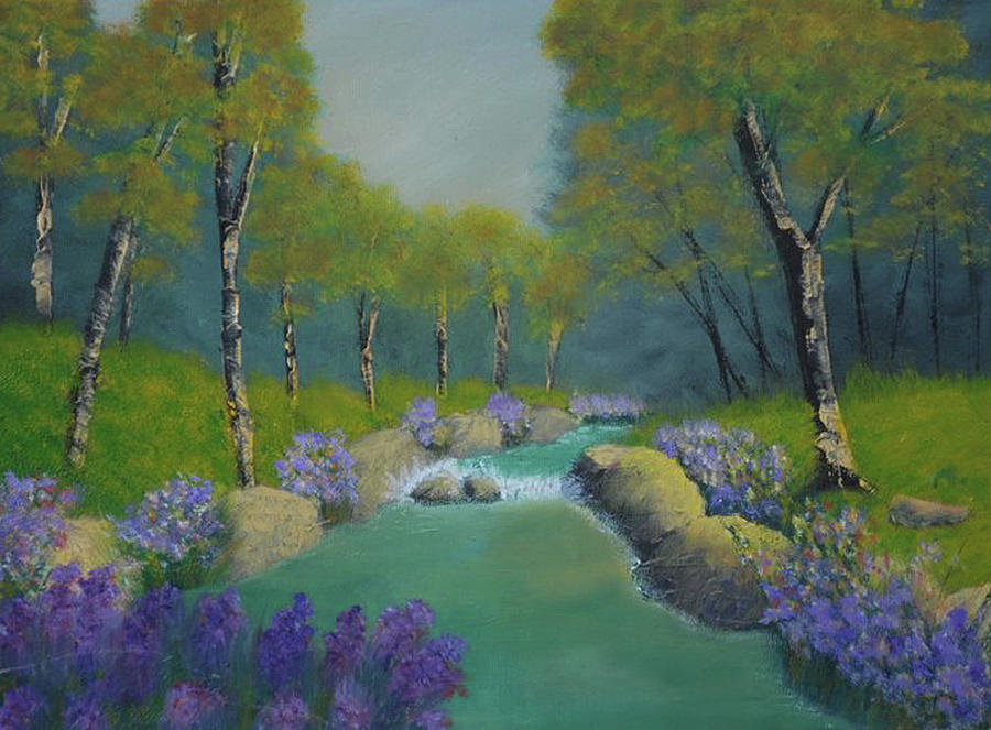 Tree Painting - Stream in the wood by Vincent Consiglio