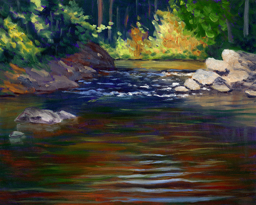 Landscape Painting - Streaming Reflections by Elaine Farmer
