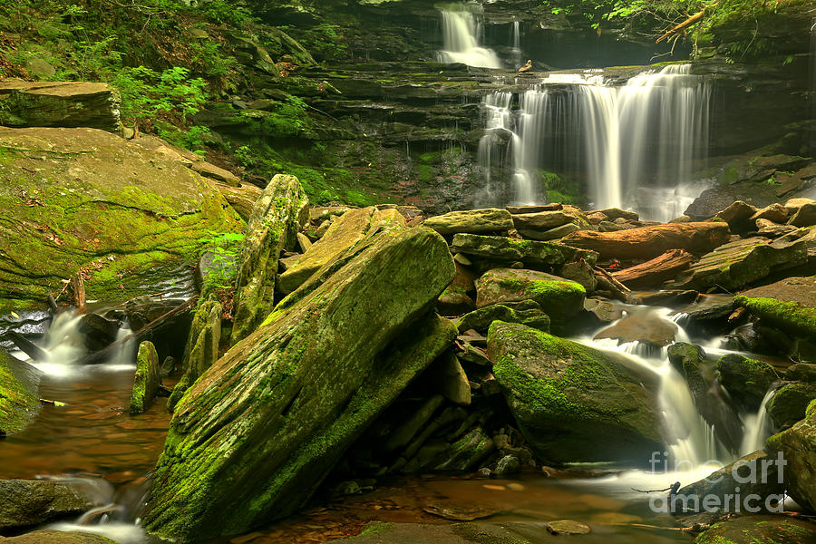 Streaming Through The Boulders At Ricketts Glen Photograph by Adam Jewell