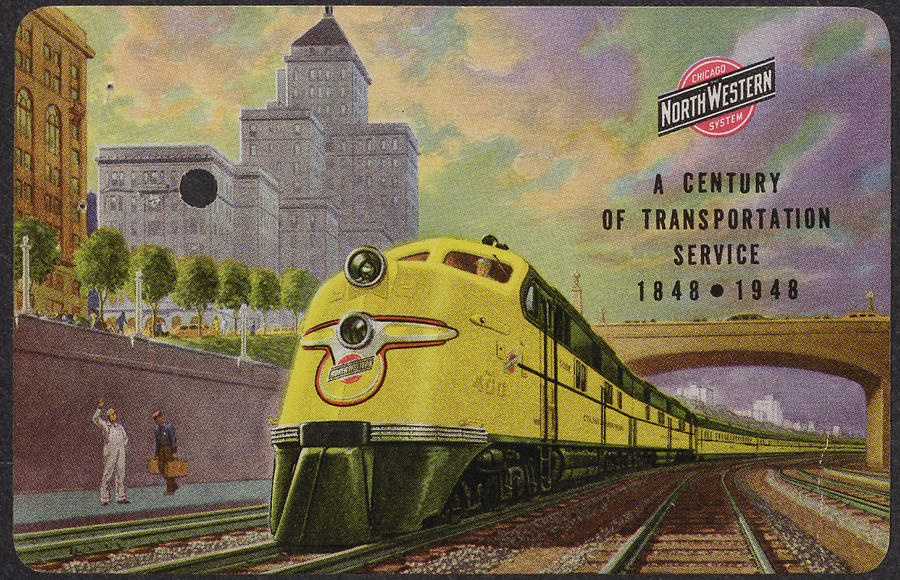 Streamliner Drawing From Centennial Anniversary Brochure Photograph by Chicago and North Western Historical Society
