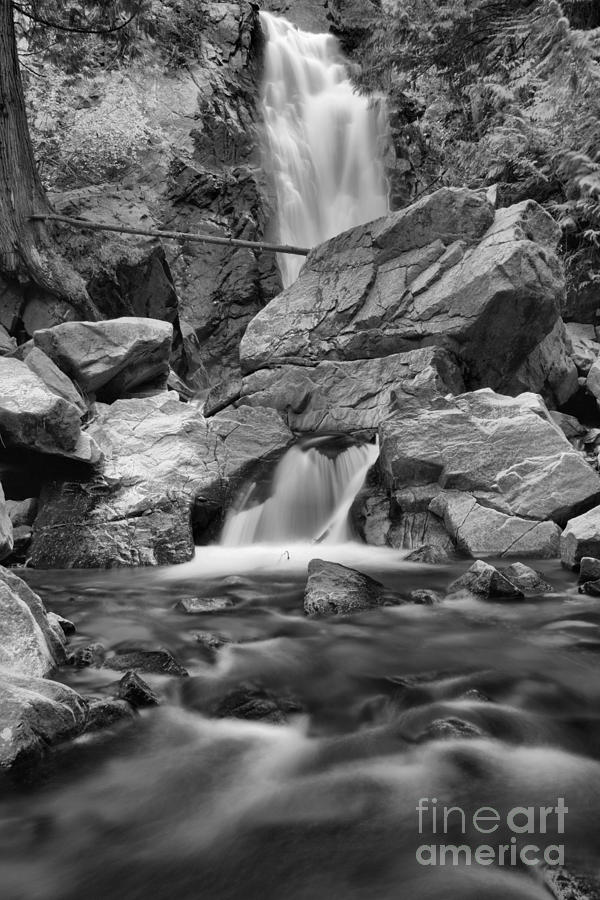 Streams Of Falls Creek Falls Black And White Photograph by Adam Jewell