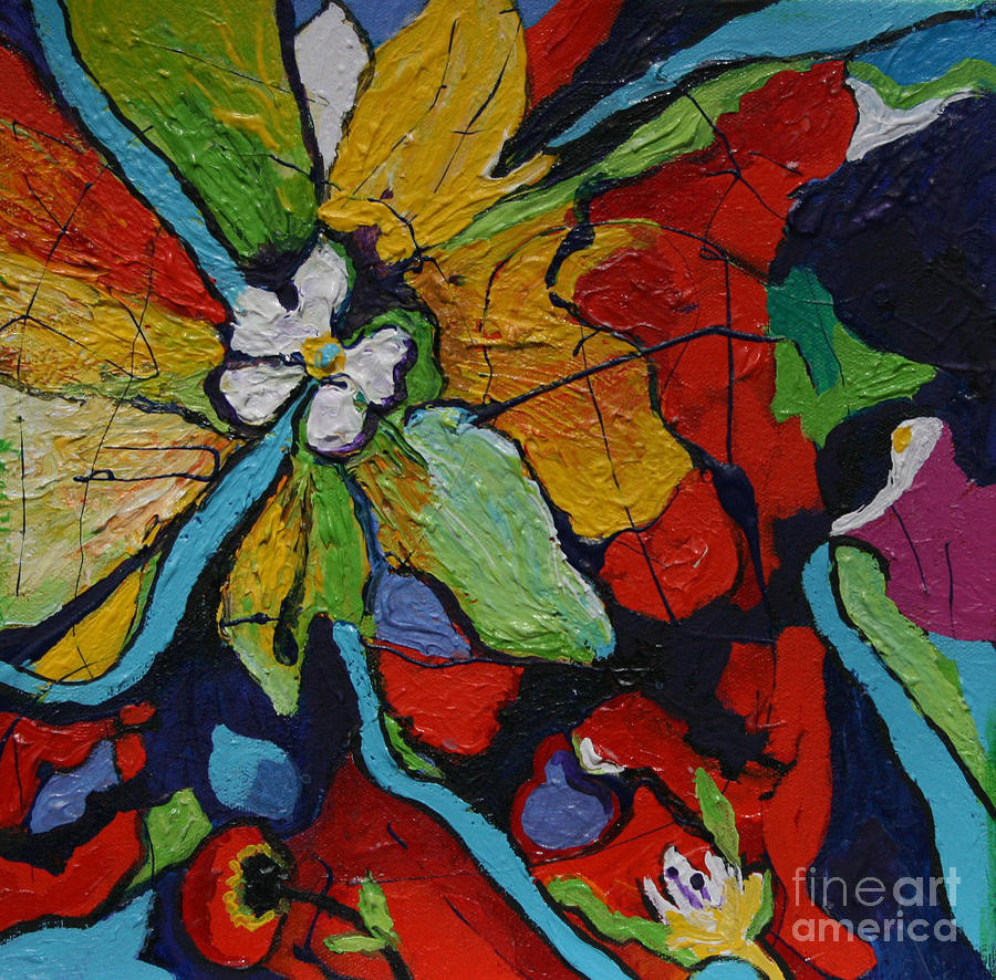 Streams Through a Flower Painting by Alison Caltrider