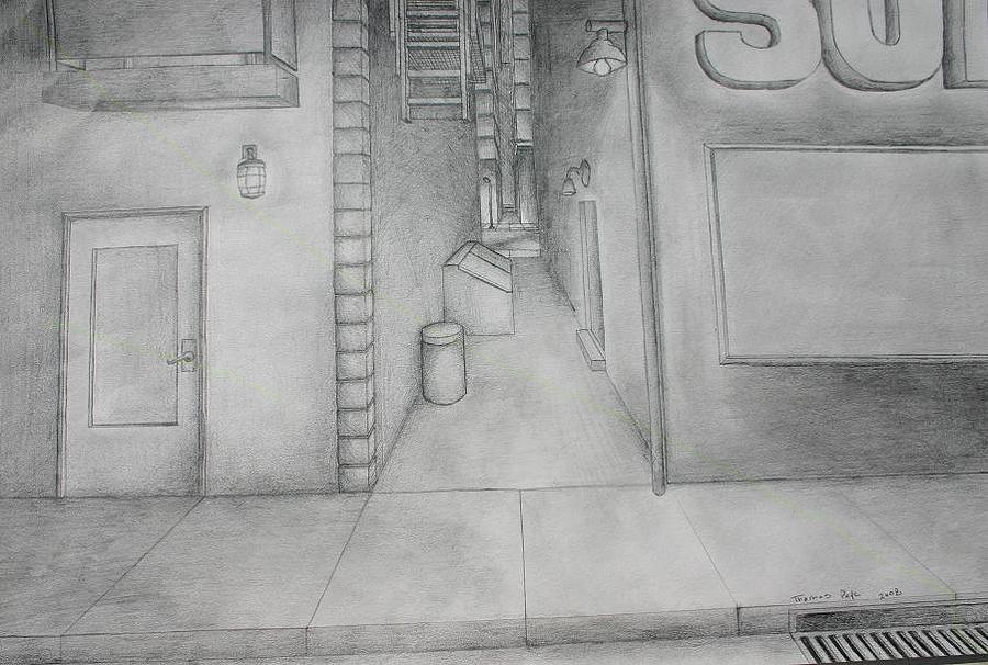 Street Alley Drawing by Thomas Pepe