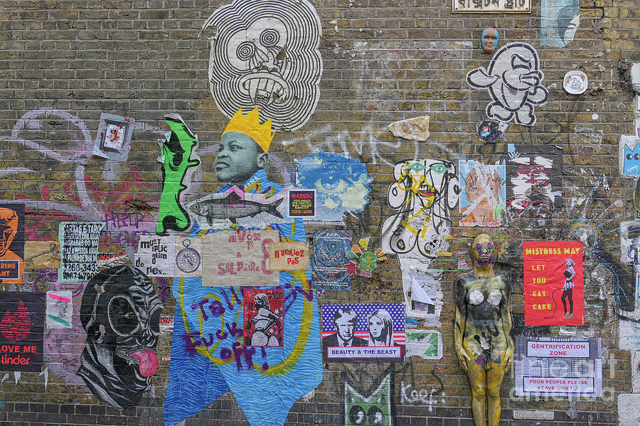 Street Art - Poster Art - Brick Lane - Spitalfields - East End - London  (Motor Cycle Theme Stock Photo - Alamy