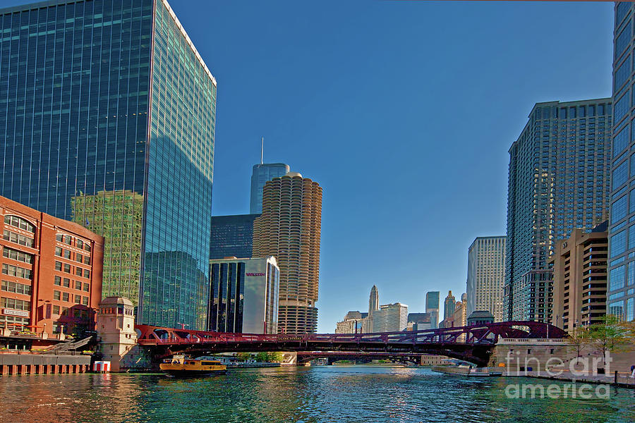  Clark Street Bridge Beautiful buildings Chicago  Photograph by Tom Jelen