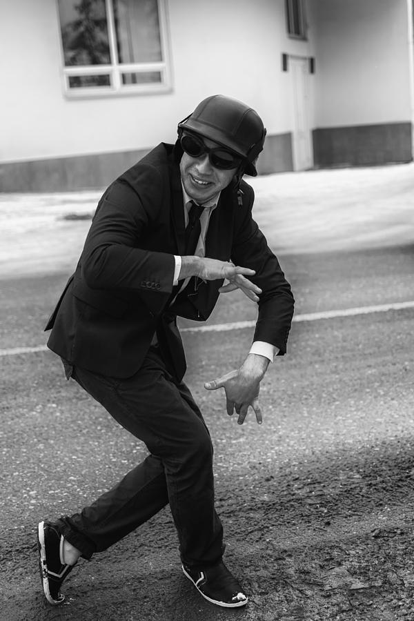 Street Dancer of Funk in Hat and Goggles Photograph by John Williams