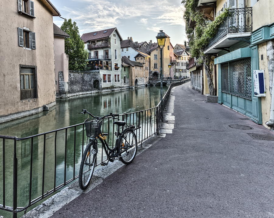 Street in Annecy old city, France, HDR Photograph by Elenarts - Elena Duvernay photo