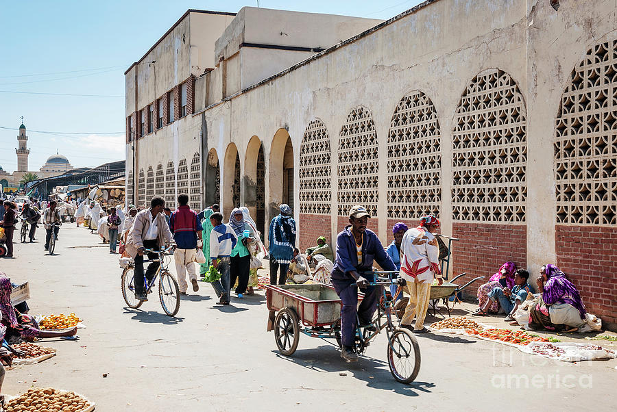 Street In Central Market Area Of Asmara City Eritrea Photograph by JM Travel Photography