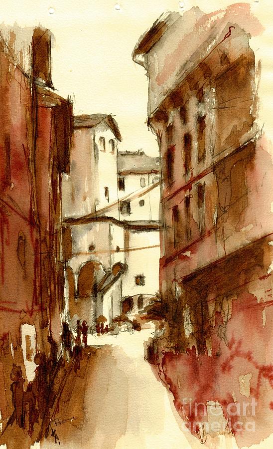 Street in Florence Painting by Karina Plachetka
