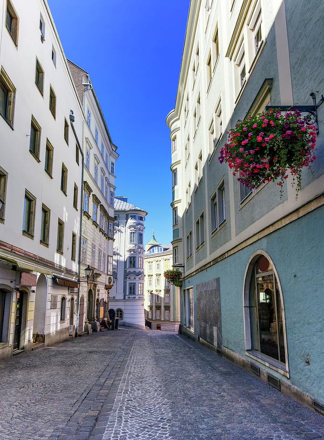 Street in old city, Linz, Austria Photograph by Elenarts - Elena Duvernay photo