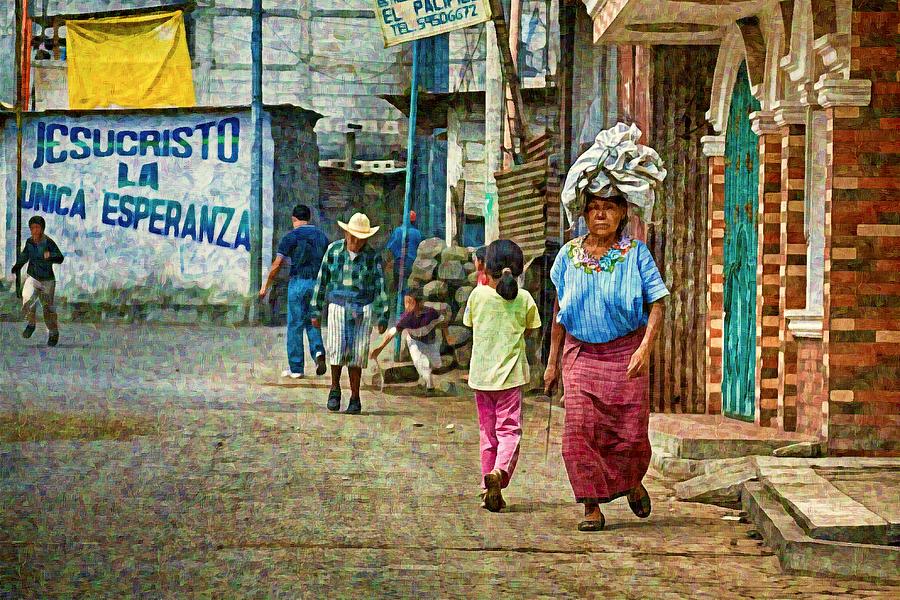 Street in Santiago Atitlan, Guatemala Digital Art by Tatiana Travelways