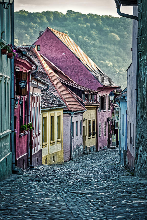 Street in Sighisoara - Romania Photograph by Stuart Litoff
