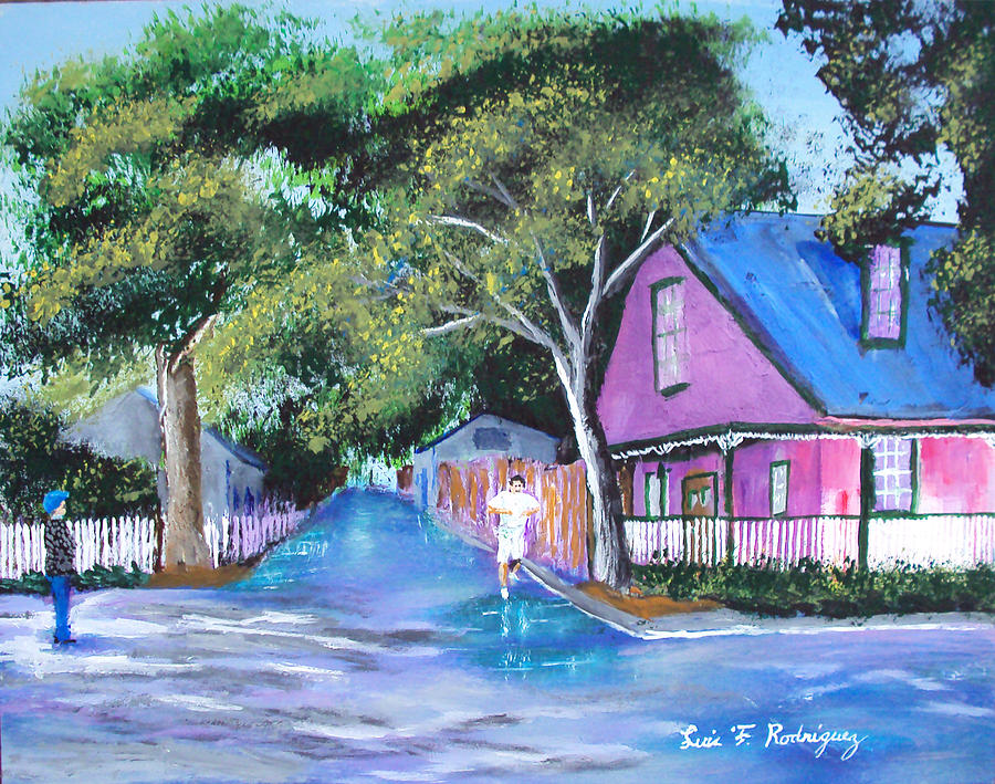 Street In St Augustine Painting by Luis F Rodriguez