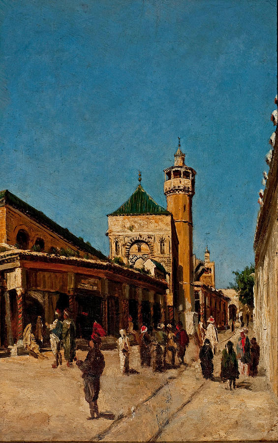 Street in Tunis Painting by Johann Georg Grimm