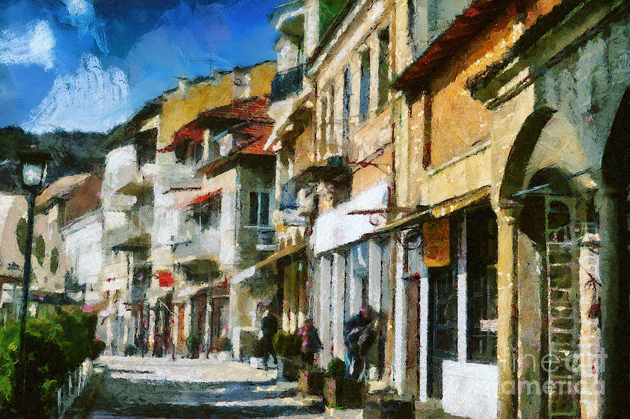 Street in Veliko Tarnovo Painting by Dimitar Hristov