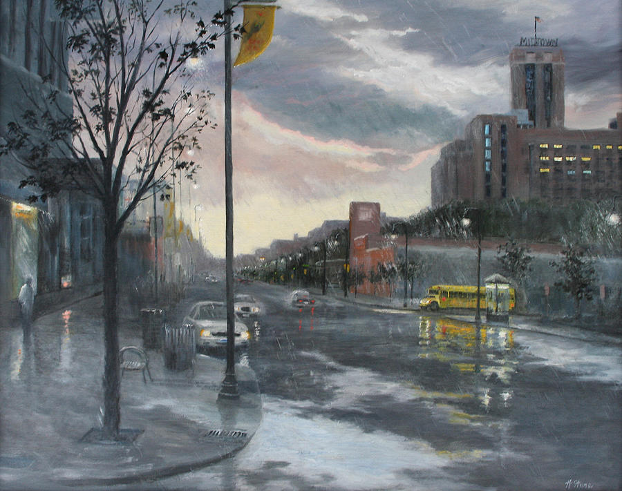Street Lake Painting by Holly Stone