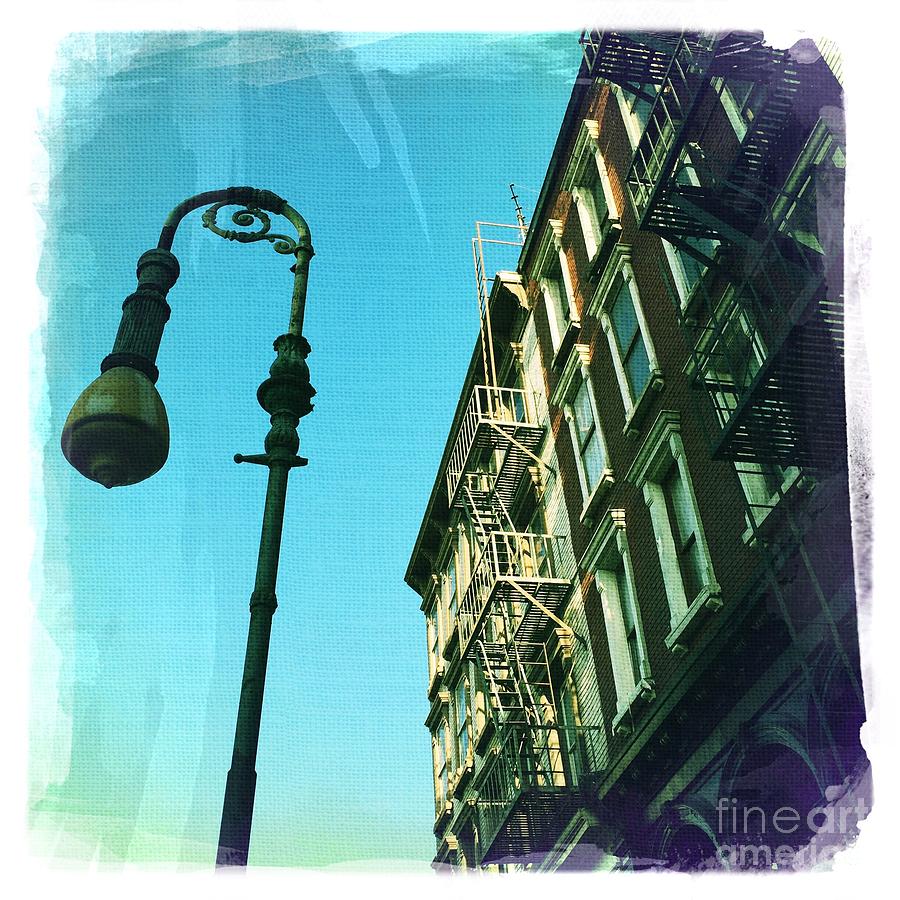 Street Lamp and Fire Escape Photograph by Nina Prommer